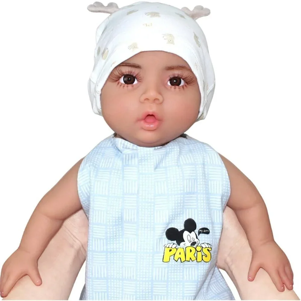 🆕18.5 inch Full Silicone Tan Baby Dolls Newborn Baby Girl Doll Newborn Doll